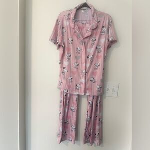 Munki Munki Peanuts Snoopy Valentine’s Pajama Set L